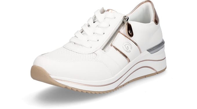 Remonte dames sportschoenen wit koper