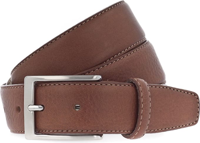 Vanzetti Leren Riem Dresscode: Business 35mm Cambered Full Leather Belt W80 Cognac Bruine
