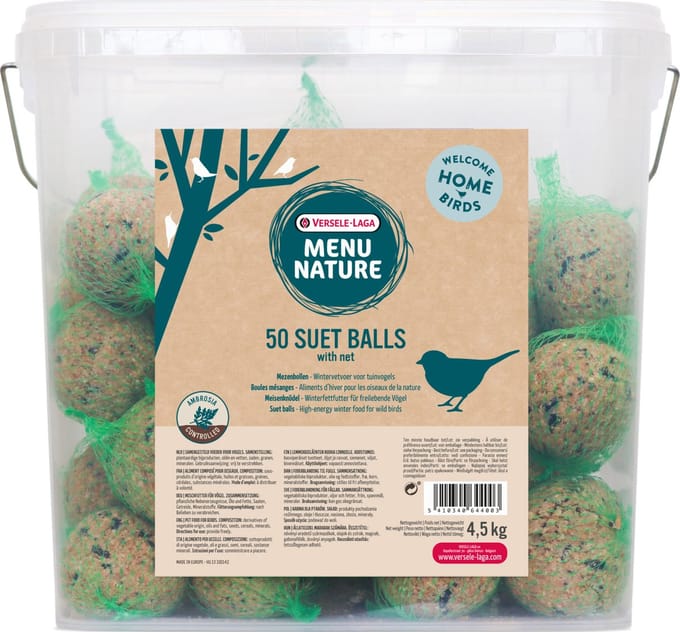 Versele-Laga Menu Nature - Mezenbollen - Buitenvogelvoer - 4,5 kg - 50 Stuks