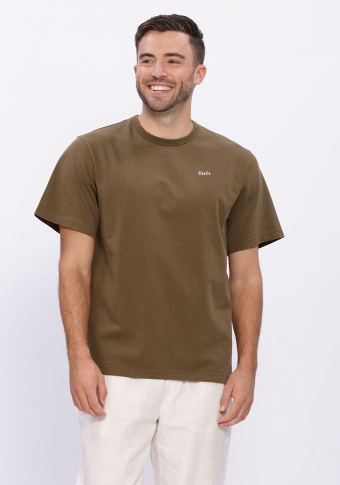 Forét Oak T-shirt Polo's & T-shirts Heren - Olijf - Maat S