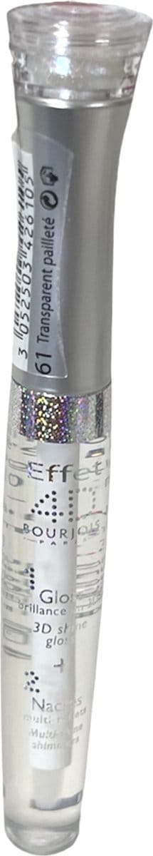 Bourjois Lipgloss 4D effect 61 3D Gloss clear+ Nacres Multi shine Glitter Top( 7.5 +0,2g)