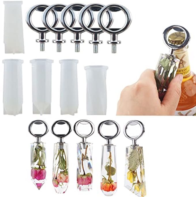 Siliconen Bierflesopener Mal - 5 Stuks Gietvorm voor Epoxyhars