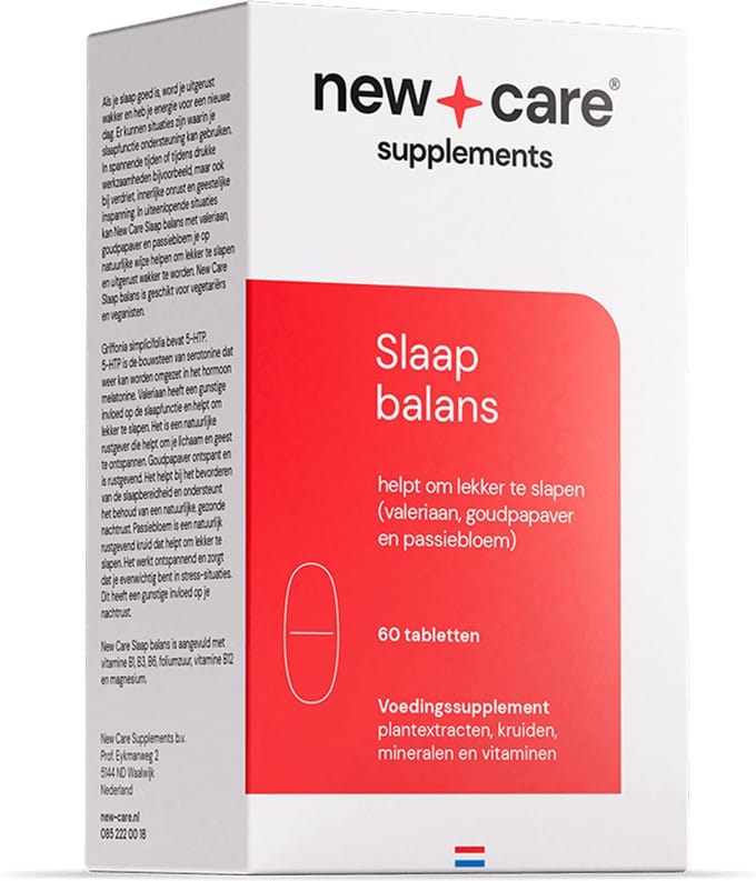 New Care Slaap balans - valeriaan & passiebloem - 60 tabletten - vegan