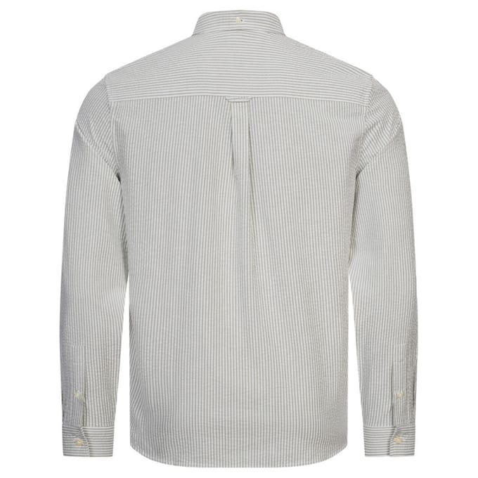Lyle & Scott Seersucker Strike wit overhemd met lange mouwen