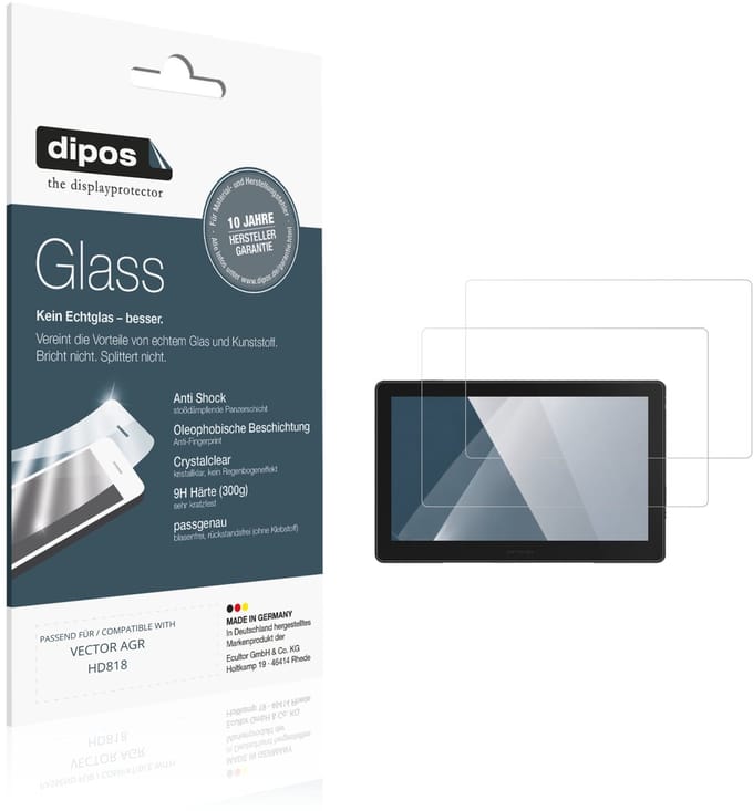 dipos – 2x Pantserfolie geschikt voor VECTOR AGR HD818 | 9H Screenprotector