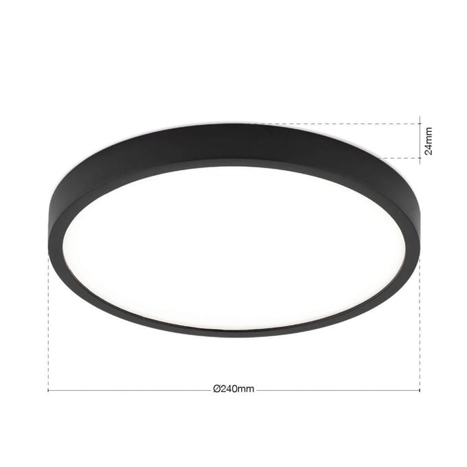 ORION LED plafondlamp Disc, zwart Ø 24 cm, CCT metaal/kunststof