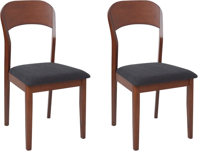 ALVIN - Eetkamerstoel set van 2 - Zwart - Hout
