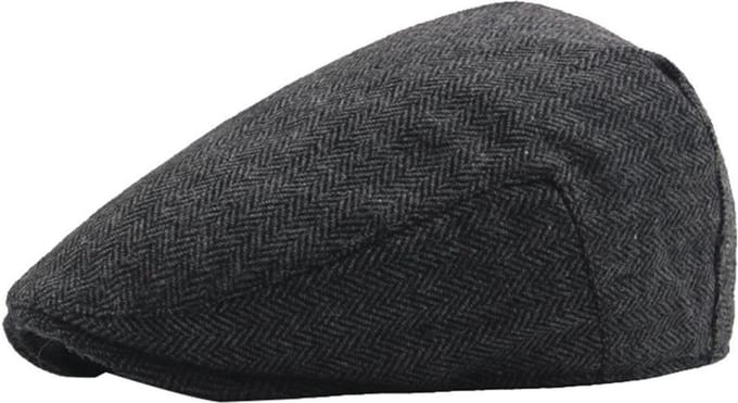 Flatcap platte pet - grijs zwart - maat 58 - Winterpet