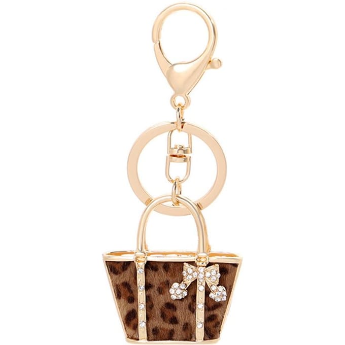 Mode Tas Vorm Legering Plating Vrouwen Sleutelhanger Sieraden Cadeau white