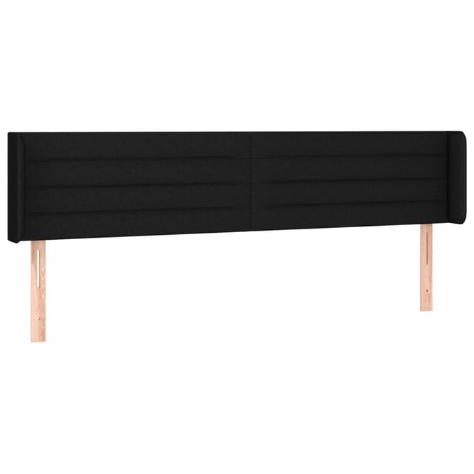 vidaXL - Hoofdbord - LED - 183x16x78/88 - cm - stof - zwart