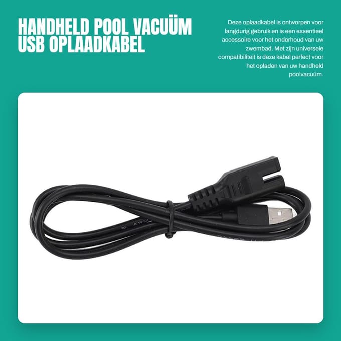 Dailygoods - Handheld Pool Vacuüm USB Oplaadkabel voor Zwembadonderhoud