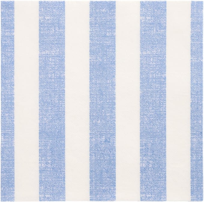 8x 20 Servetten ROYAL Collection 1/4 vouw 40 cm x 40 cm blauw Lines