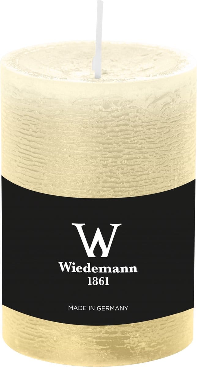 Wiedemann Cilinderkaars/stompkaars - rustieke kaars - creme wit - 7 x 10 cm - 43 branduren