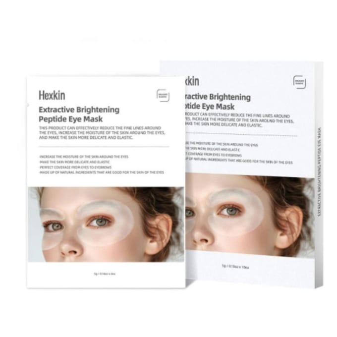 Masque contour des yeux éclaircissant aux peptides HEXKIN (10 feuilles) (Un paquet de 2) beige