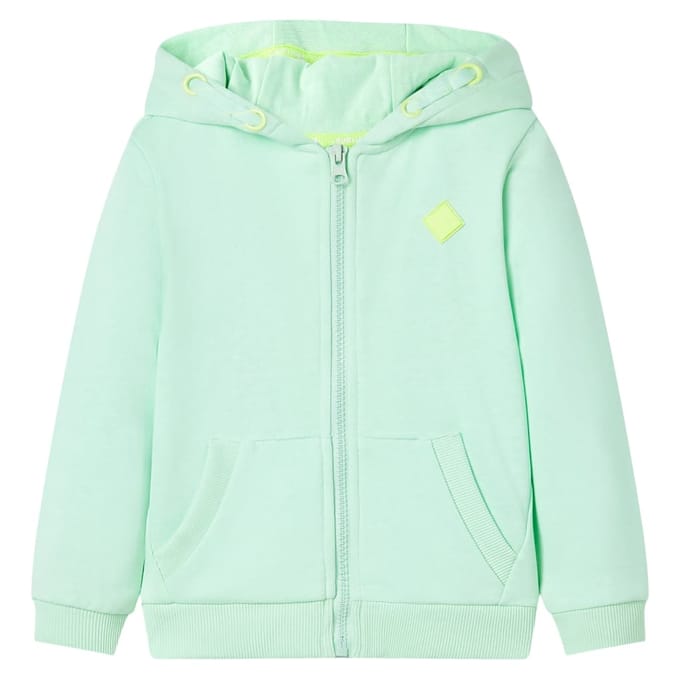 vidaXL Kindervest met capuchon en rits 104 lichtgroen