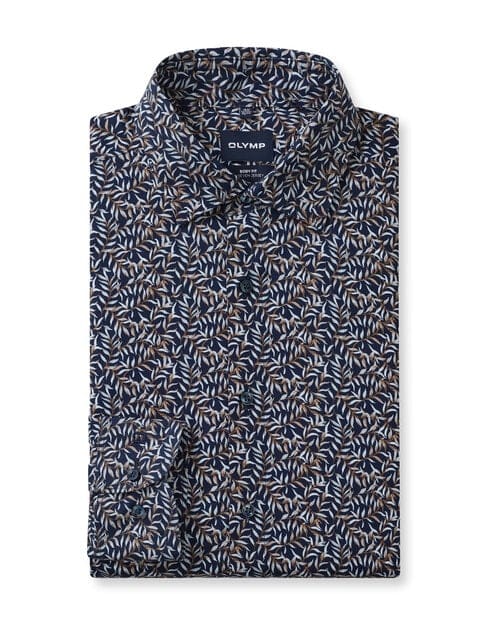 OLYMP Level Five 24/Seven Overhemd, Body Fit, Kent, Marineblauw