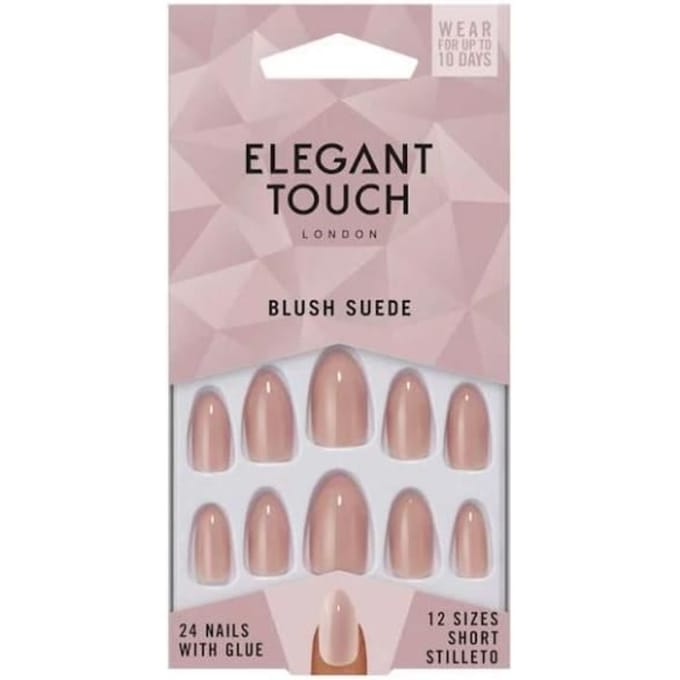 Core Colour Nails With Glue Short Stiletto #blush Suede