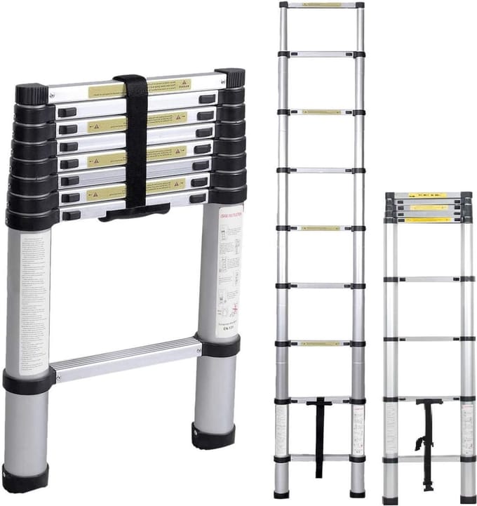 Telescoopladder Aluminium - Vouwladder - 2.6M
