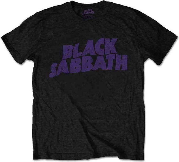 Black Sabbath - Wavy Logo Kinder Tshirt - Kids tm 12 jaar - Zwart