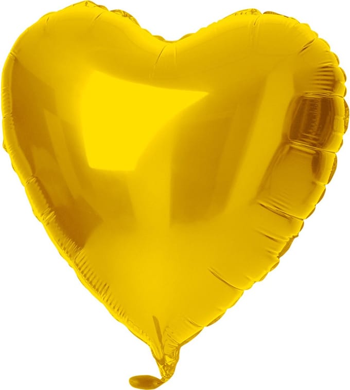 Folat - Folieballon hart goud (45cm)