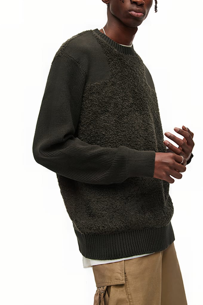 AllSaints Trail Crew Khaki Brown Taglia: XS | Maglioni a maglia Outlet | Uomo | Marrone
