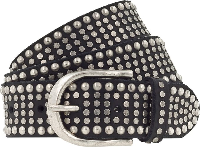 b.belt Leren Riem Riva Colour Leather Belt W100 Black Zwart