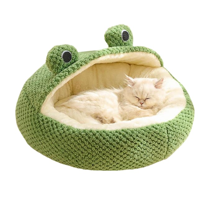 Groen Kattenbed Wasbaar Antislip Waterdichte Bodem Comfortabel Schattig Hond Kat Kitten Slaapbed voor Huis