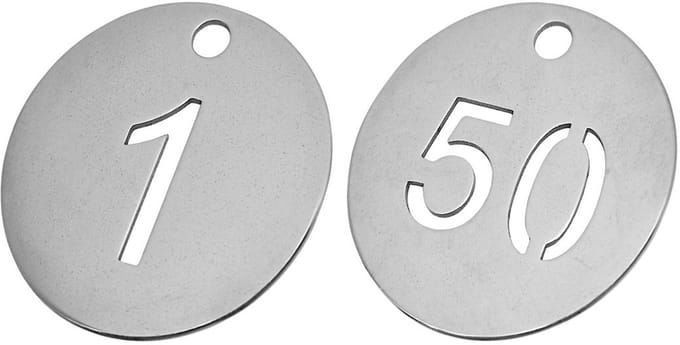 CombiCraft RVS labels met uitgespaarde getallen 1 t/m 500