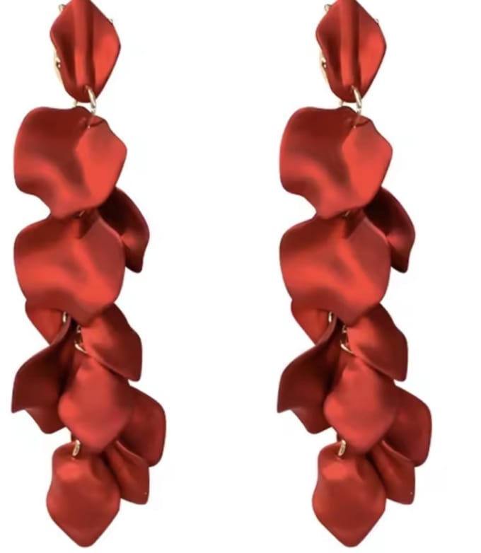 Oorbellen- Bordeauxrood- Cyril- lang-Charme Bijoux