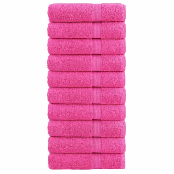 vidaXL - Handdoeken - SOLUND - 10 - st - 600 - g/m² - 50x100 - cm - roze