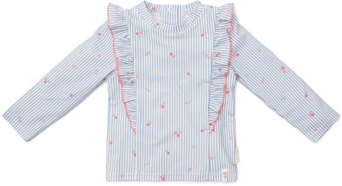 Zwemshirt lange mouw - Blauw - Sunny Flowers-62/68