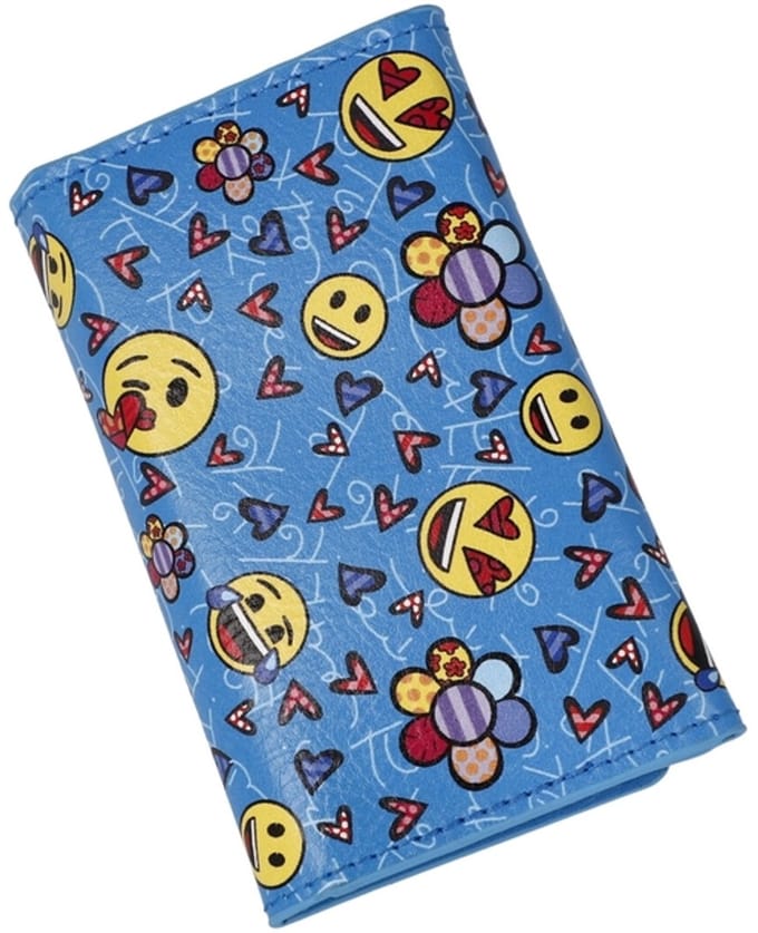 Goebel - emoji by BRITTO | Sleuteltasje Always Happy | Pop Art - Sleutel mapje - 2 stuks