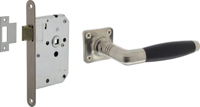 Intersteel Deurbeslag set loopslot rvs met deurkruk Ton basic nikkel mat