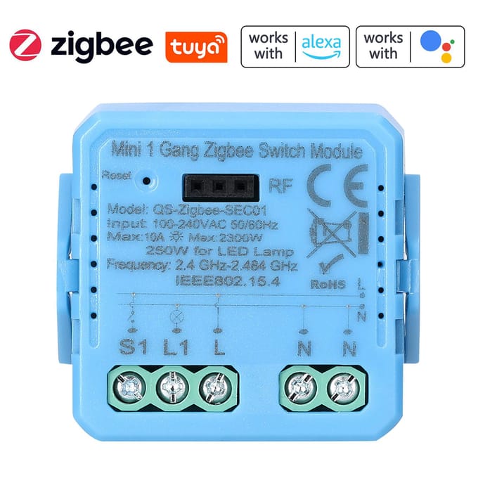 Tuya ZigBee Drukknop Normale schakelmodule Elektrisch apparaat voor thuisgebruik 1-voudige schakelaarbedieningsmodule QS-Zigbee-SEC01