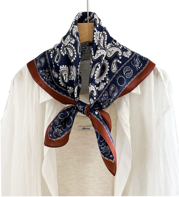 Zijden Sjaal – Halsdoek – Paisley Print – Sjaal Dames – 65 x 65cm