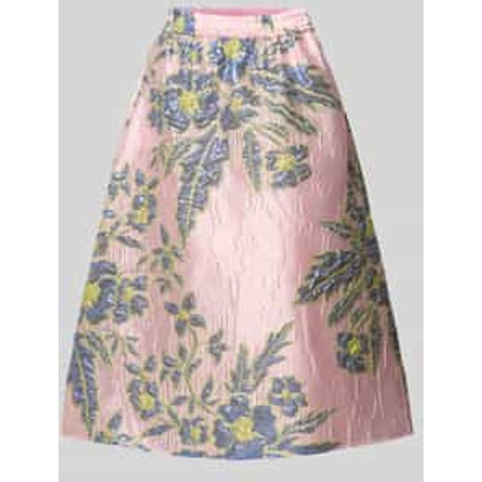 Regular Fit midirok met all-over bloemenstiksel
