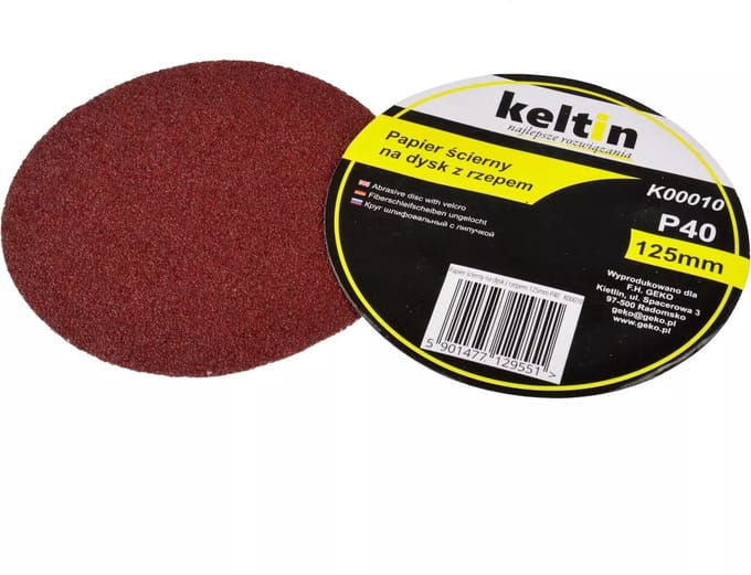 Keltin klittenband schuurschijven 125mm - Aluminiumoxide - P40 - Set van 100 stuks
