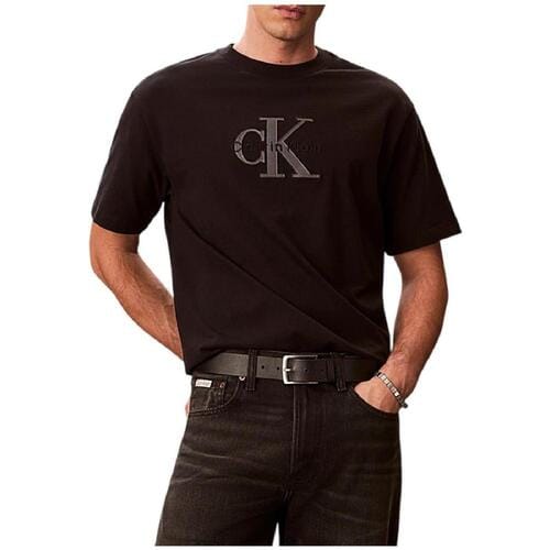 Calvin Klein Ss 16s Elevated Mono Tee Black Taglia: S | Magliette basic Outlet | Uomo | Nero