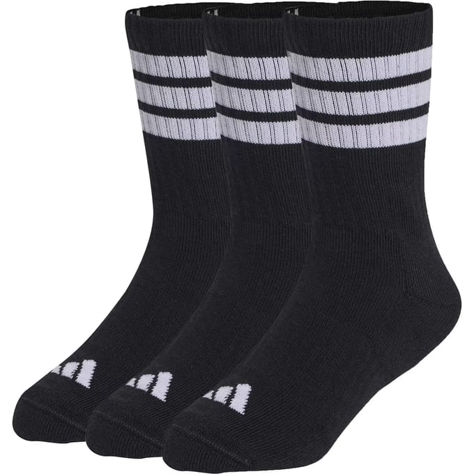 Adidas Crew kinder sokken zwart wit - Maat 25/27