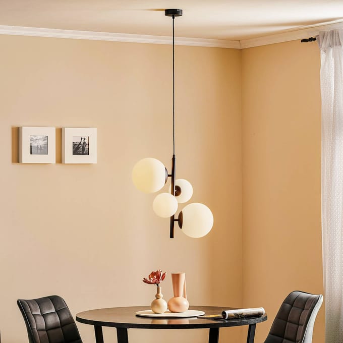 ALDEX Hanglamp Dione, 4-lamps, zwart
