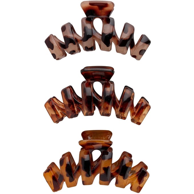 brushworks Tortoiseshell Claw Clips - 3 Pack