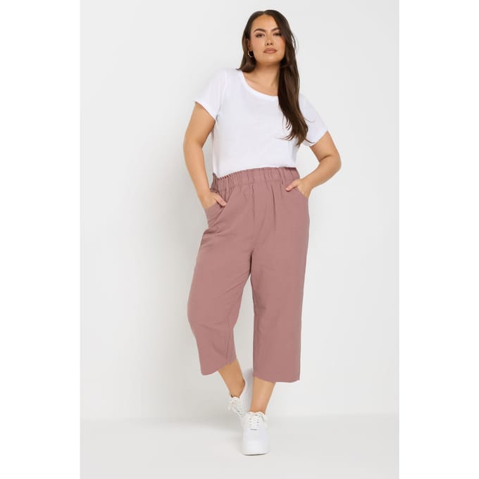 Yours Oudroze Katoenen Cropped Broek Size 58-60