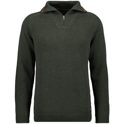 Ragman Trui Cotton Troyer Zip Raglan Sleeve Khaki / male
