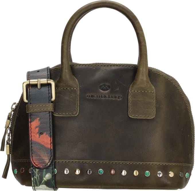 Hide & Stitches Masterpiece Handtas - 100% Leer - Olijfgroen