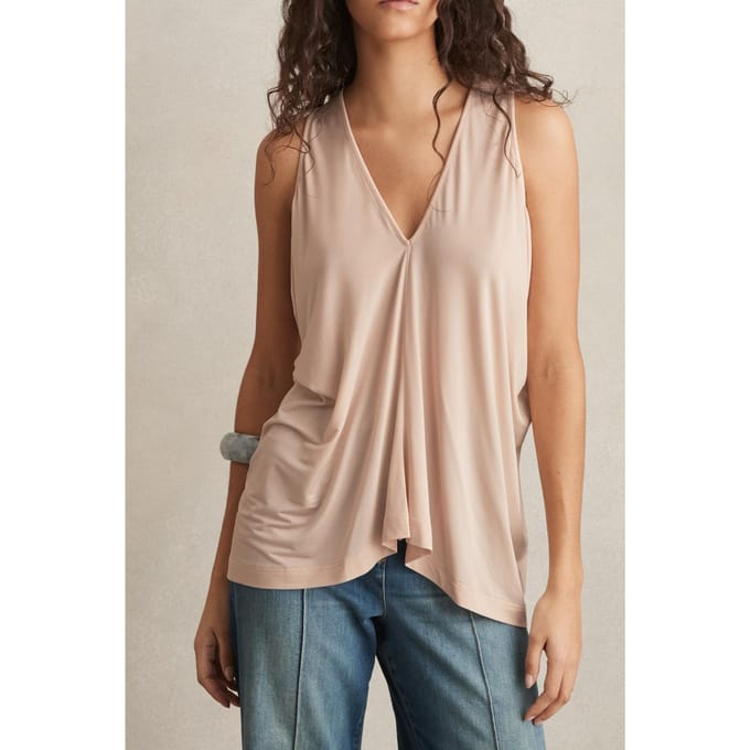 Reiss Drape V Neck Top Pink Größe: M | Tanktops Outlet | Damen | Rosa