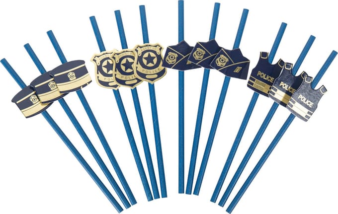 ARTYFETES - 12 politie rietjes 19,5 cm