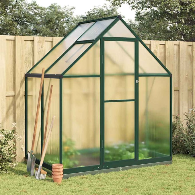 vidaXL - Tuinkas - met - basisframe - 169x114x202 - cm - aluminium - groen