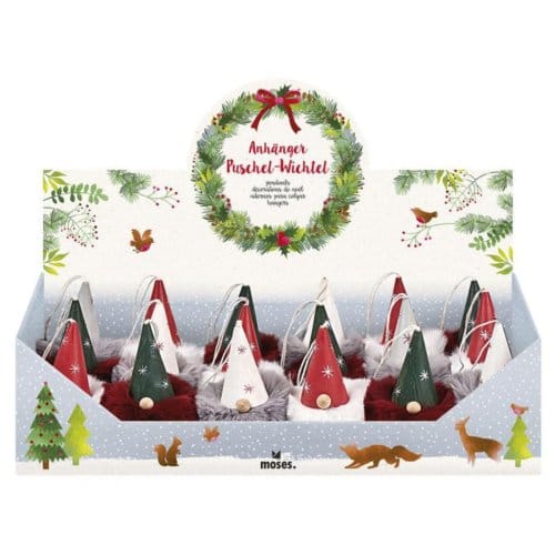 Kerst kabouterhanger pompom assorti