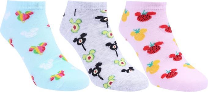 3x Roze-blauwe lage sokken - Mickey DISNEY