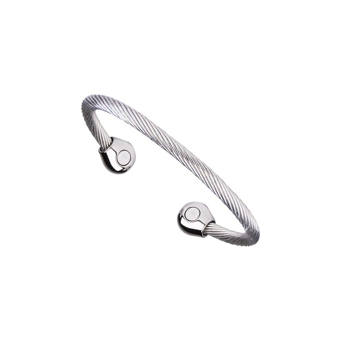 Magneet Armband Twist zilverkleurig Magnetic-S/M